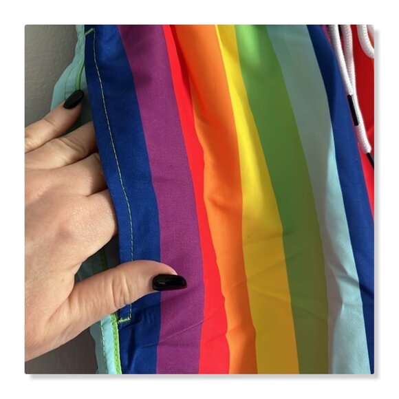 Way to Celebrate Men's Pride Graphic Print Swim Trunks Sz S (28-30) NWT - Picture 2 of 7